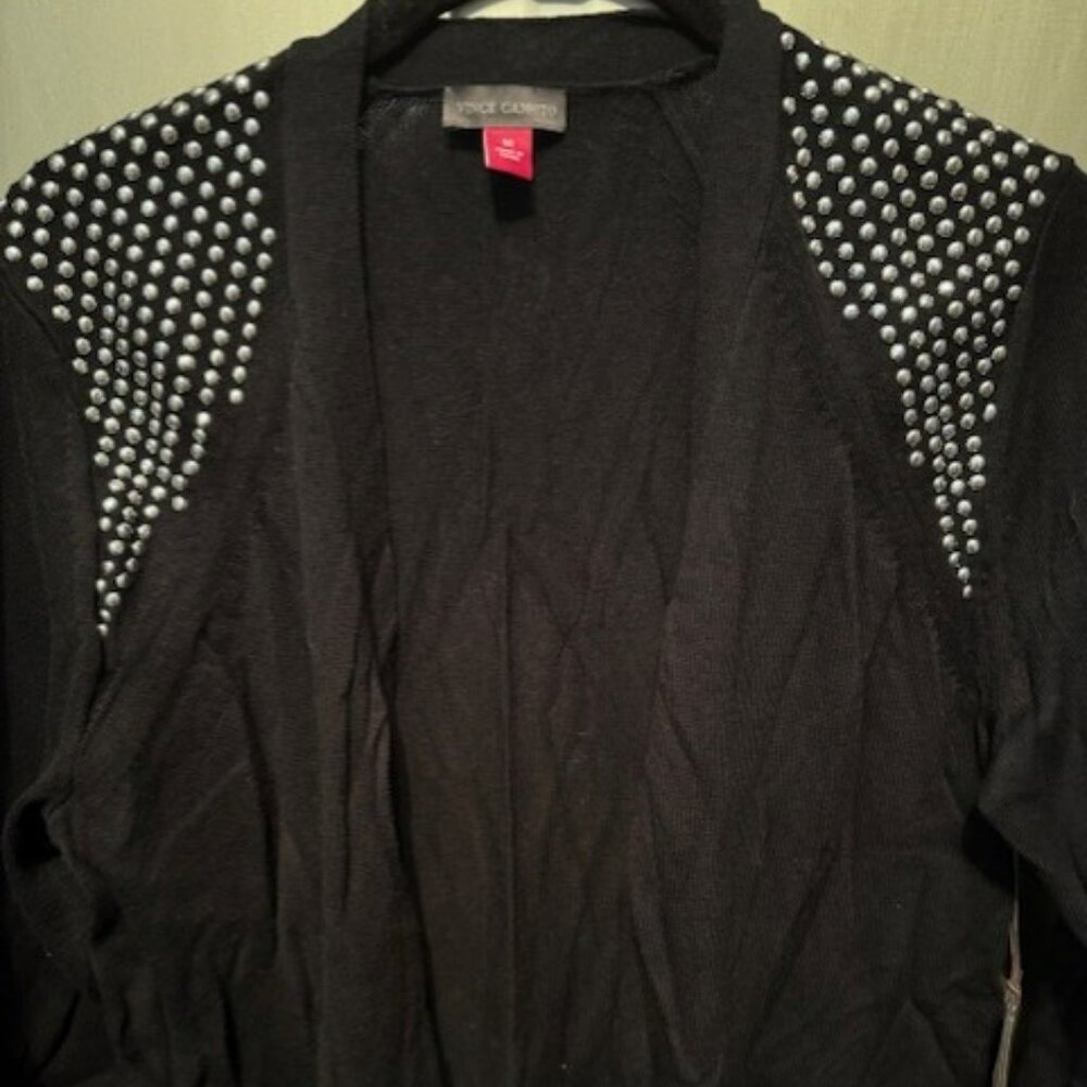 Studded Shoulder Open Front Cardigan - NWT - Picture 7 of 16